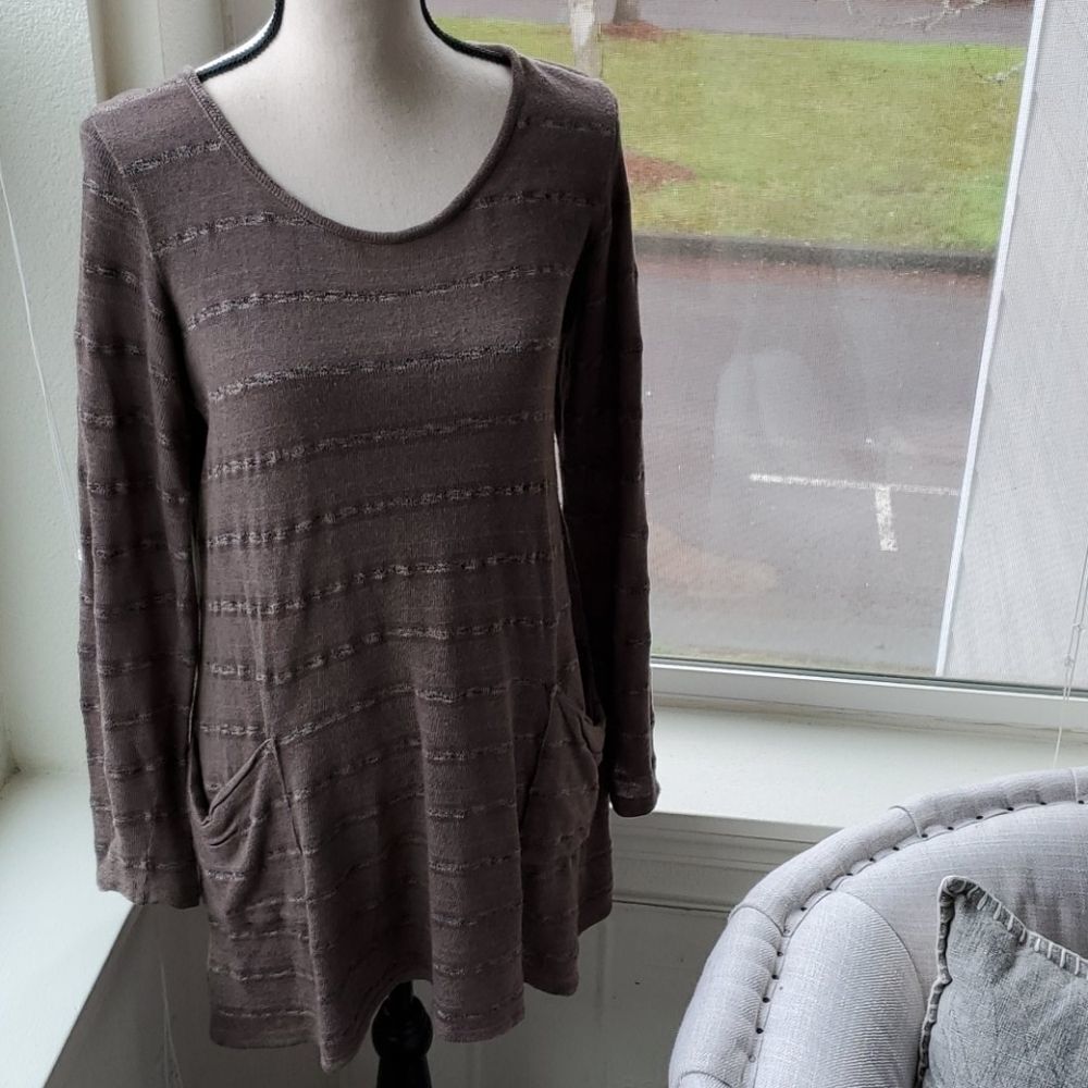 Allen Allen Long Knit Tunic With Pockets Size S